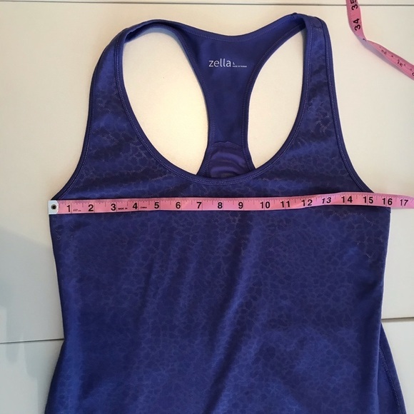 Zella || Easy Racerback Tank Mesh Purple Large - Picture 5 of 7